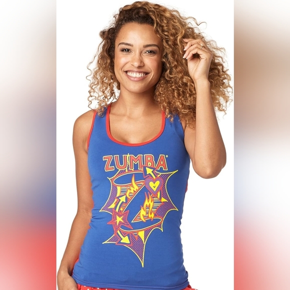 ZUMBA WE AR Tank Top Women Bleu And Red No Size (Looks Like Medium) - Picture 1 of 9
